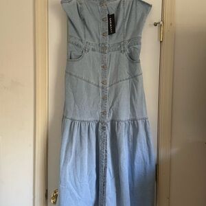 SHEIN strapless denim dress